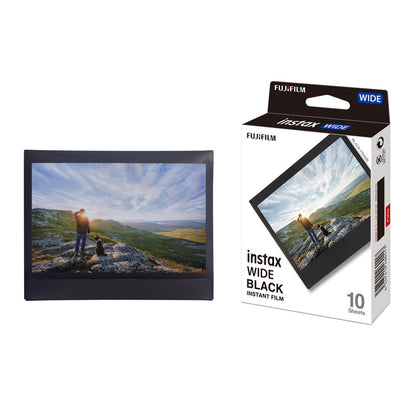 FUJIFILM Instax Wide Instant Film Black Plain Solid Color / Brushed Metallics 10 Sheets