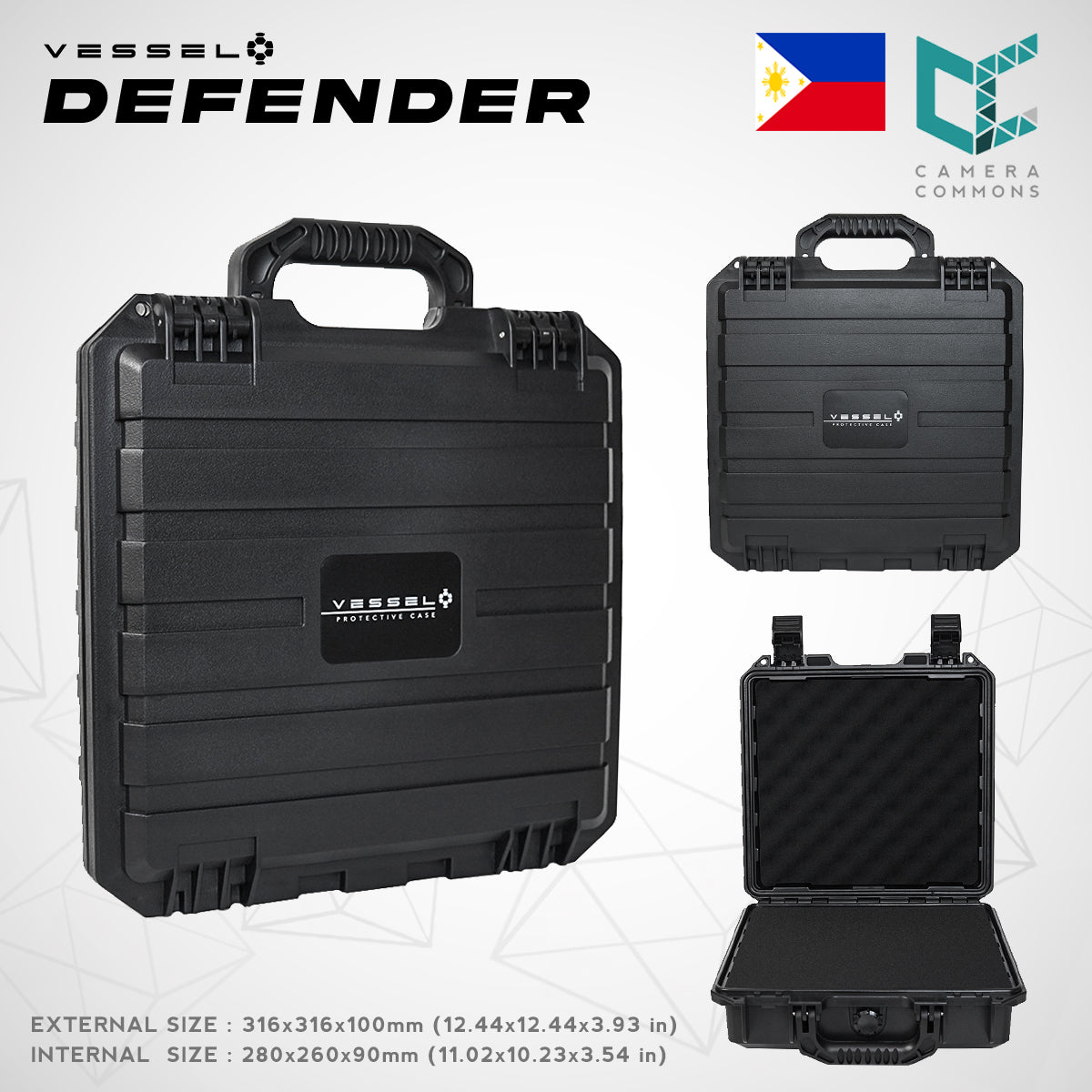 VESSEL DEFENDER VS2826 Portable Hard Case for Photography Equipment and more
