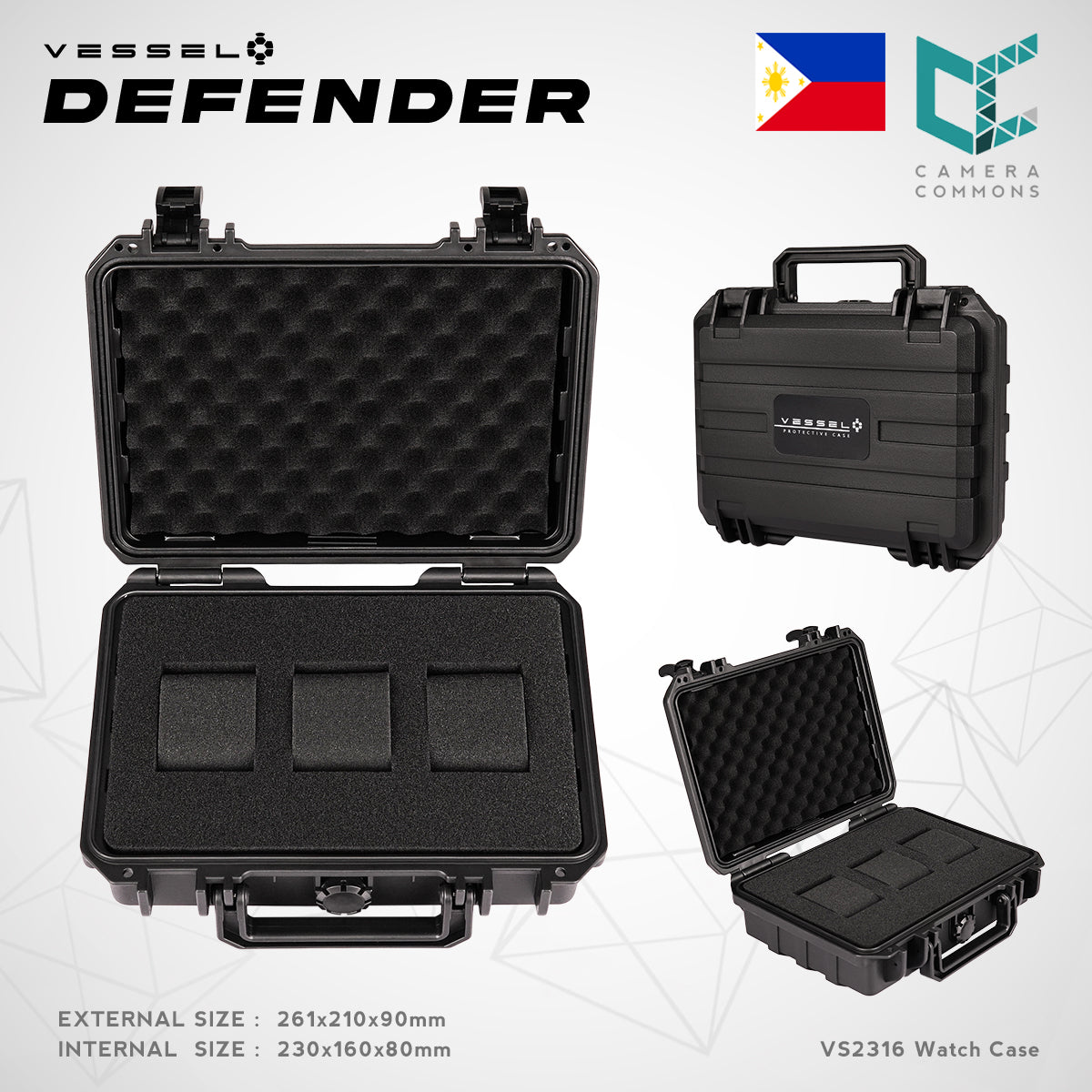 VESSEL Watch Case Organizer Storage Hard Cases with Foam for Watches