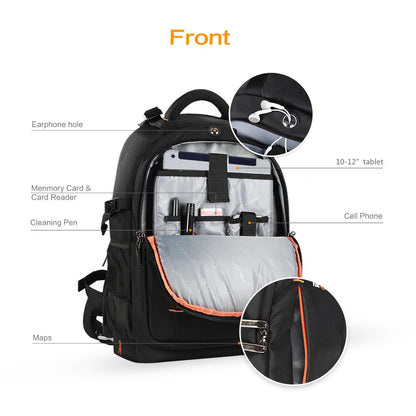 K&F Concept Nylon Multifunctional Large DSLR Camera Backpack for DSLR Mirrorless Camera Travel Photography Bag - KF13.025 CITYPAK LARGE