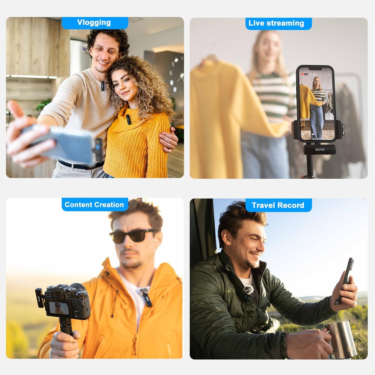 BOYA Boyalink A2 Multi-Compatible Wireless Microphone System 2.4GHz Dual-Channel