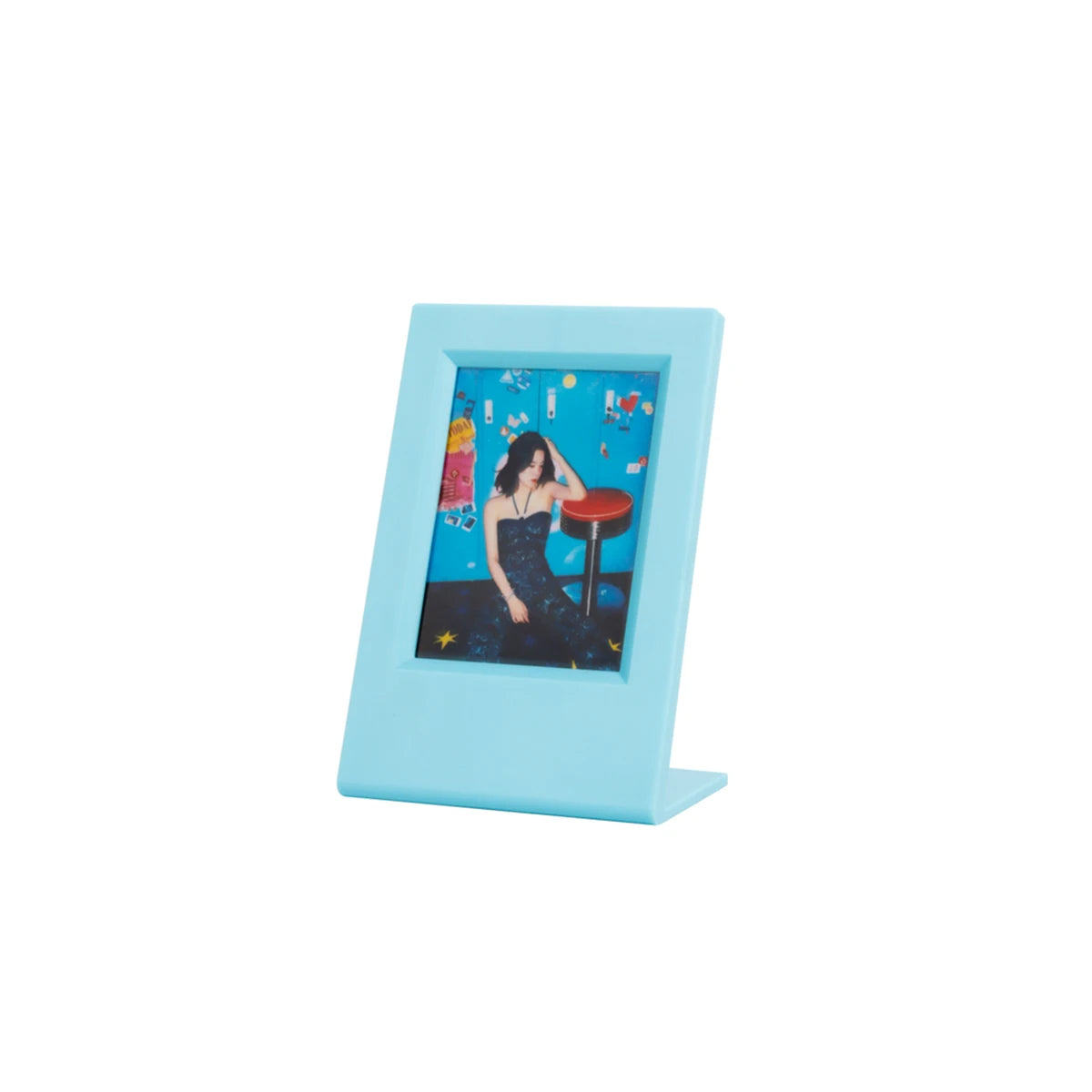 2pcs Instax Instant Mini Picture Frame Photo Stand Rose Red + Sky Blue Accessories Set