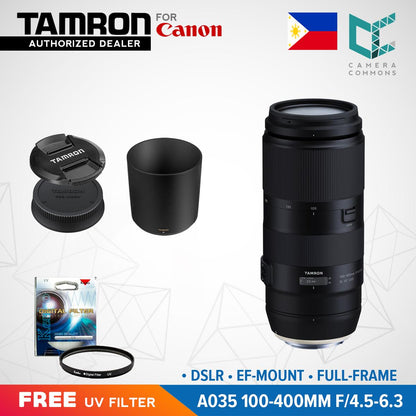 Tamron A035 100-400mm f/4.5-6.3 Di VC USD Lens for Canon DSLR EF Mount Full Frame
