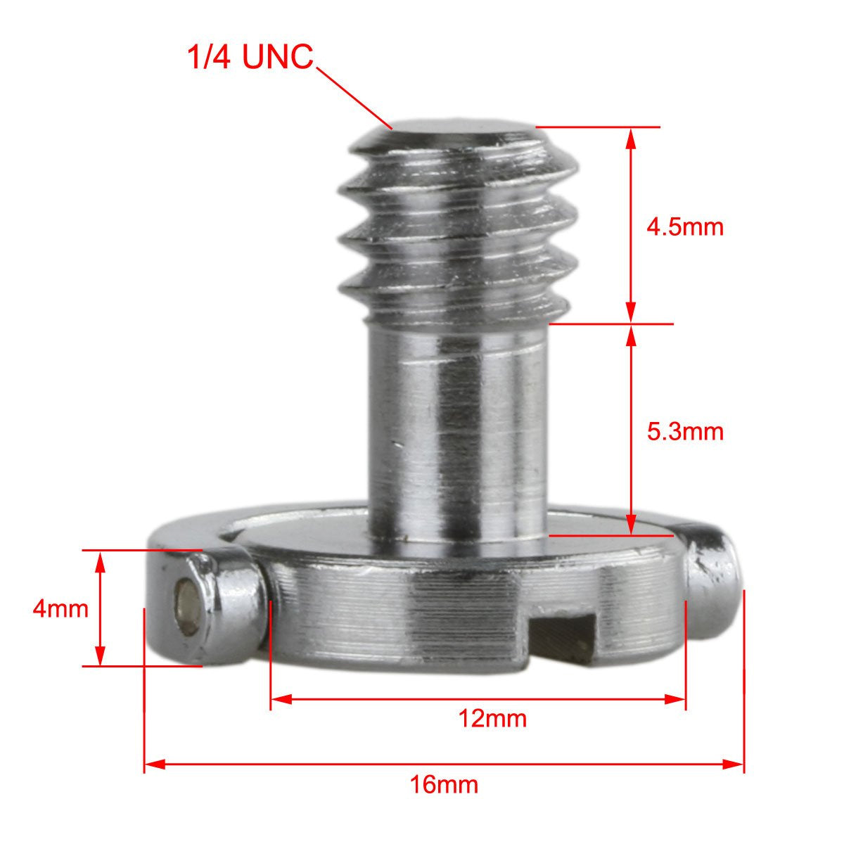 STUDIOMATE SM26 1pc 1/4 D-Ring Stainless Steel Mounting Fixing Screw for Camera Tripod Monopod Quick Release Plate D Ring