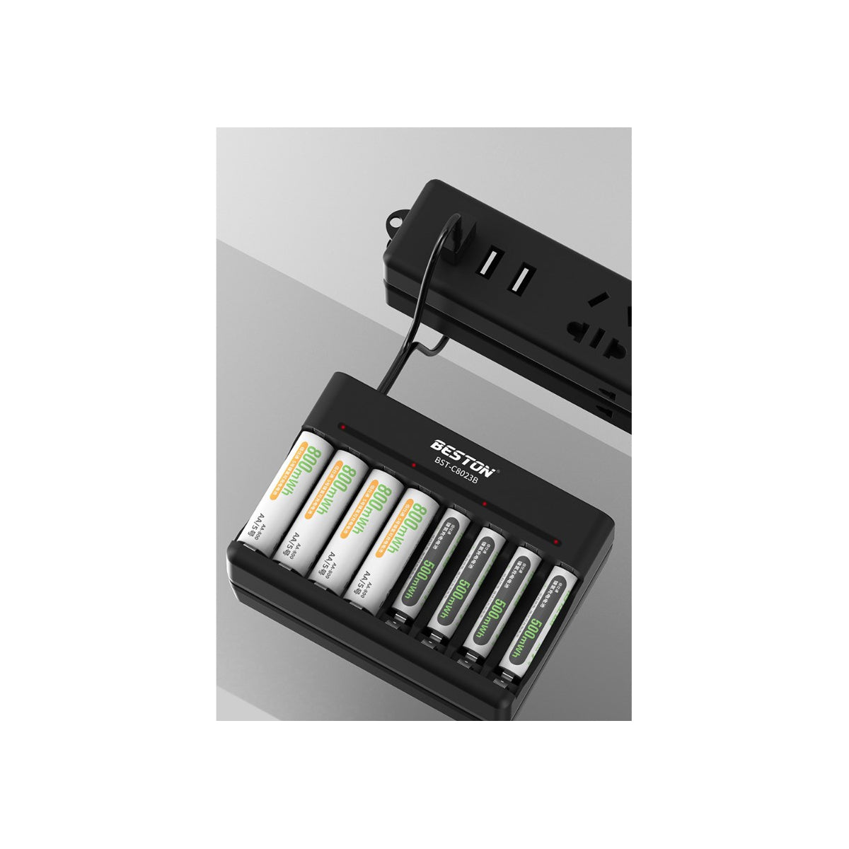 Beston C8023B 8 Bay Battery Charger for 1.2V AA AAA NI-MH USB Input