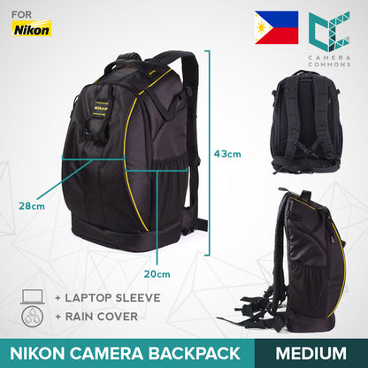 Nikon Camera Backpack Medium Bag with Free Rain Cover and Laptop Sleeve for Photography