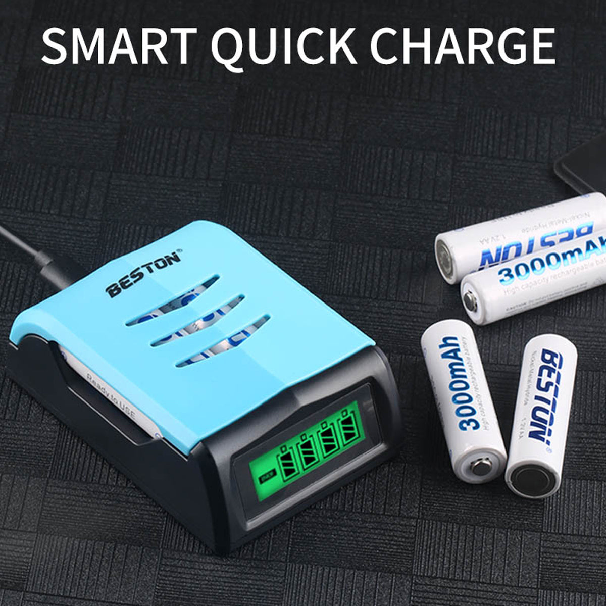 Beston High Quality LCD Display Fast Charger C9001 for AA/AAA Ni-MH Battery