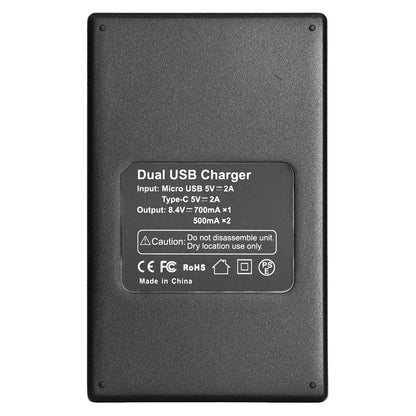 BESTON LP-E17 LCD Dual USB Charger (Micro USB Type-C) for Canon Camera Batteries LPE17