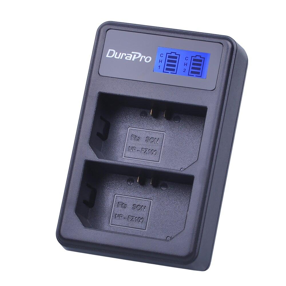 DuraPro 1pc LCD Dual USB Charger for Sony NP-FZ100 NP FZ100 BC-QZ1 Alpha 9 Alpha 9R Sony Alpha 9 S Digital Camera