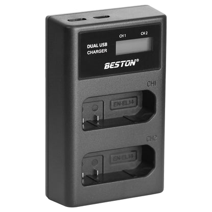 Beston SET EN-EL14 Charger + 2PC Battery 1500mah ENEL14