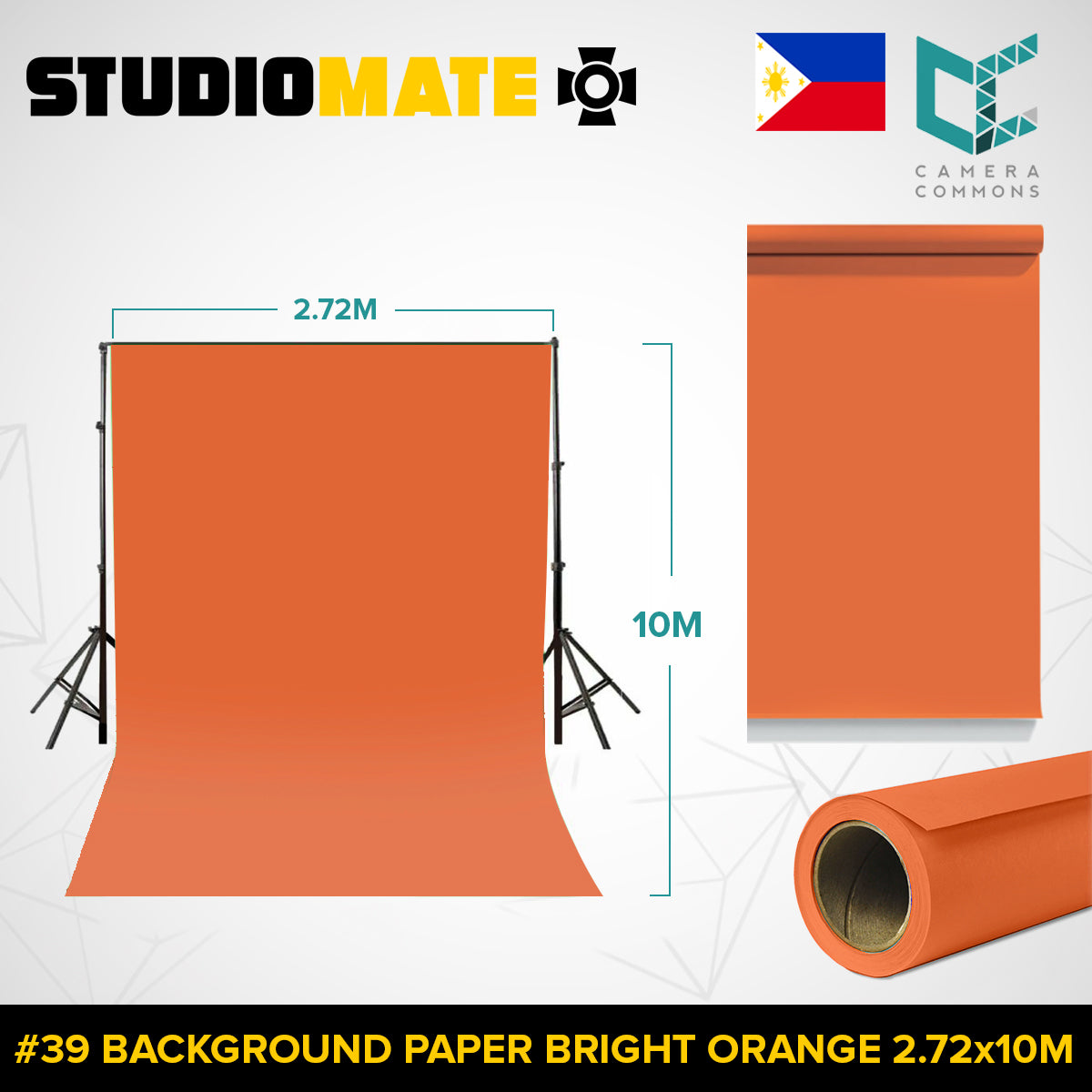 Studiomate Seamless Photography Videography Backdrop Background Paper 2.72x10m / 8.92x32 ft Studio Equipment