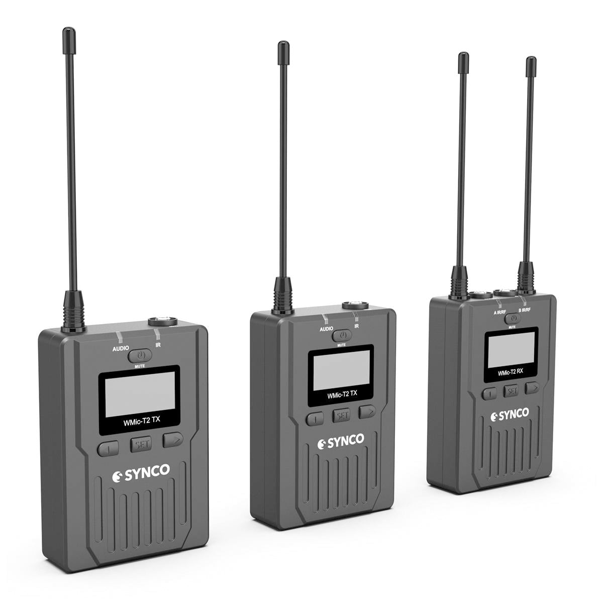 Synco WMic-T2 96-Channel UHF Metal Wireless Microphone with Dual Transmitters and Receiver Audio