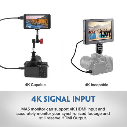 FEELWORLD Master MA5 5 inch Camera Monitor 4K HDMI 8V DC In/Out Full HD IPS Video Assist for DSLR