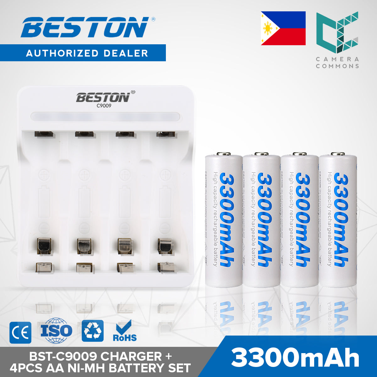 Beston SET C9009 Charger + AA AAA Nimh Battery 1200mah 1300mah 3000mah 3300mah