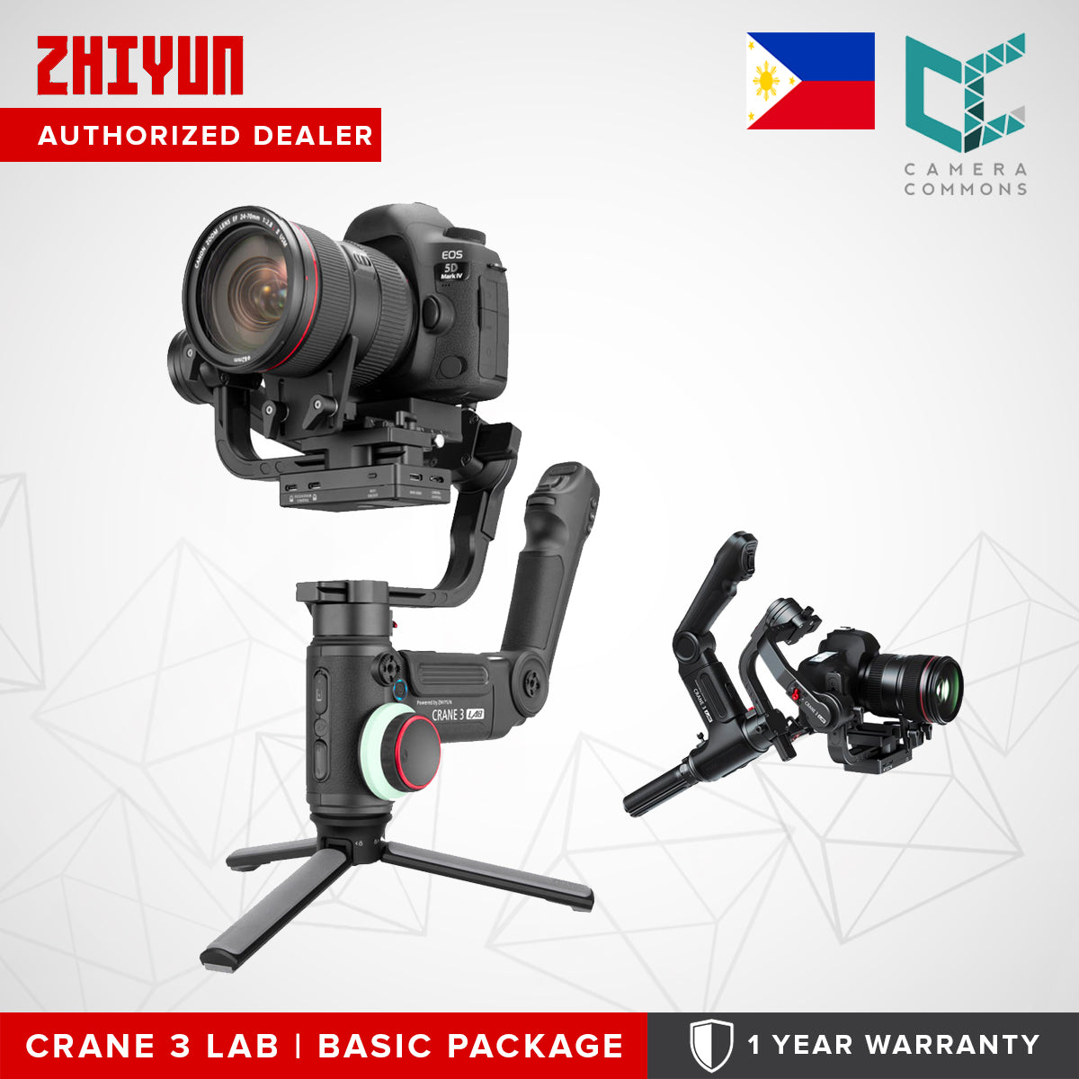 Zhiyun Crane 3 Lab 3-Axis Handheld Gimbal Stabilizer for DSLR Camera Basic Creator Master Package