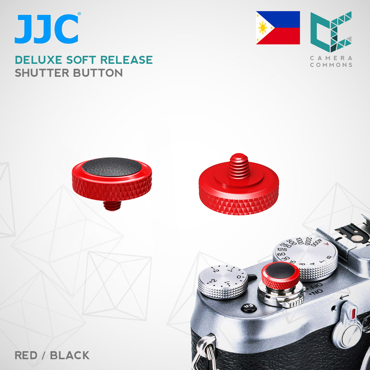 JJC SRB Deluxe Shutter Button Red-Black / Soft Shutter Release (SRB-R BLACK)