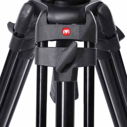 Miliboo MTT606A Professional Aluminum Video Tripod with Fluid Head and Mid-Level Spreader Heavy Duty
