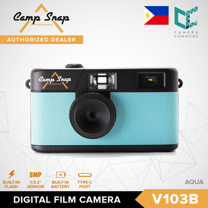 Camp Snap V103B / V105 Digital Film Camera 8MP Point and Shoot Vintage Photo Retro Screen Free with Flash Type C