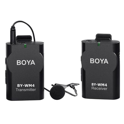 BOYA BY-WM4 2.4GHz Wireless Lavalier Lapel Mic, Omnidirectional Microphone System Audio Recording with Easy Clip On, 3.5mm Plug for Canon Nikon Sony DSLR Camera, Camcorder, iPhone Android - Camera Commons PH