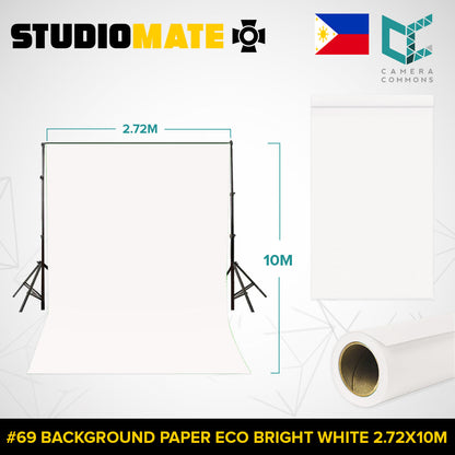 Studiomate Seamless Photography Videography Backdrop Background Paper 2.72x10m / 8.92x32 ft Studio Equipment