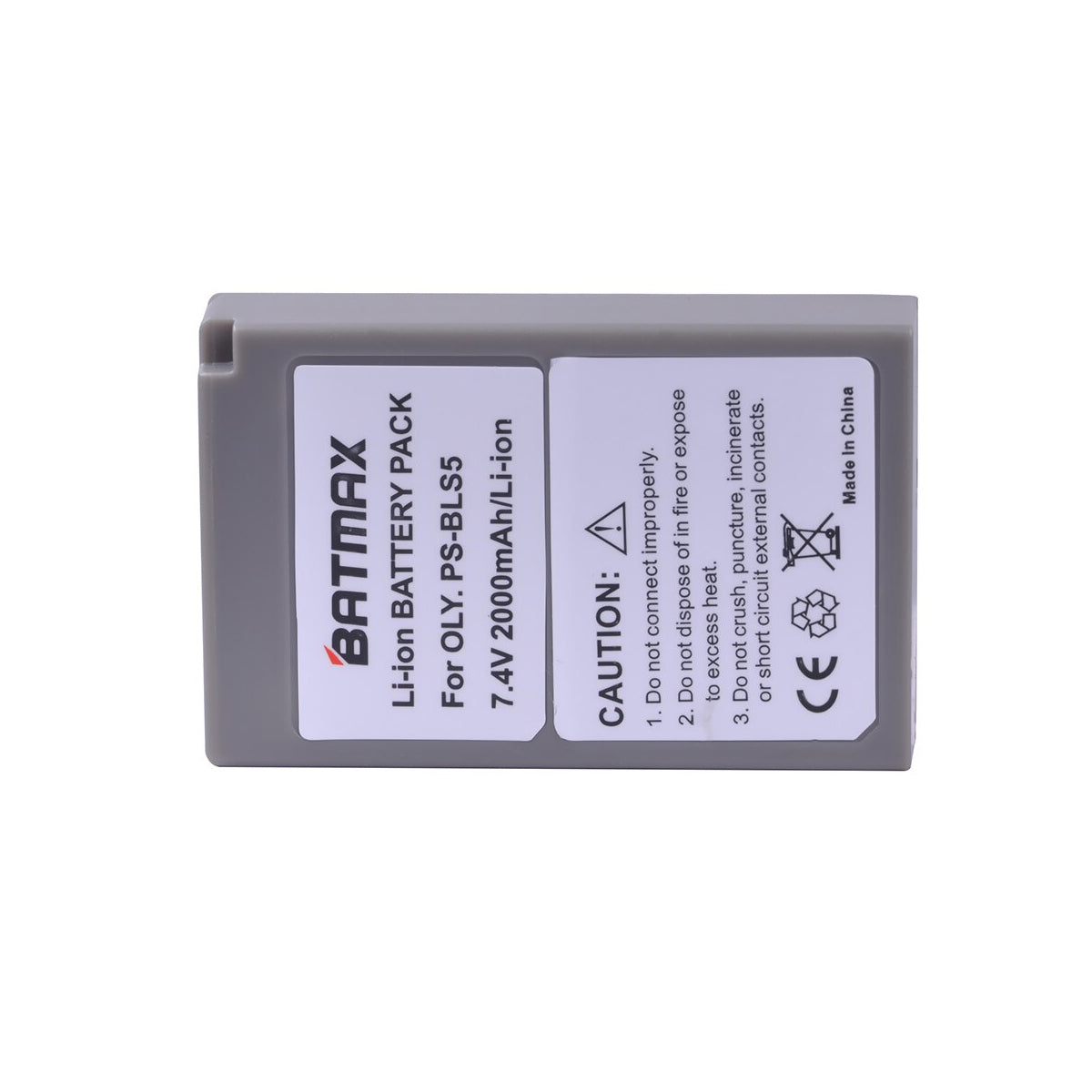 CLEARANCE Batmax Li-Ion Battery 1PC PS-BLS5 for Olympus