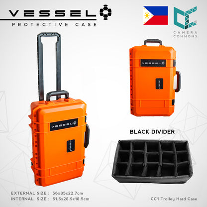 VESSEL CC1 Trolley Hard Case Camera Photography Equipment Case with Wheels (Black)