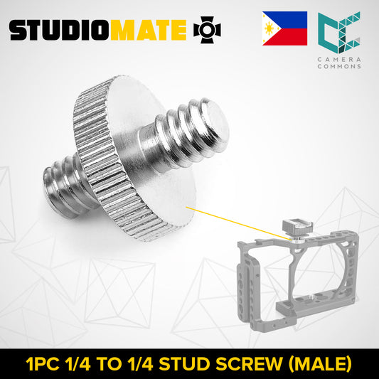 STUDIOMATE 1/4 to 1/4 and 1/4 to 3/8 Stud Screw Male for Photography Videography Accessories