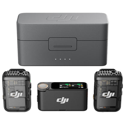 DJI Mic 2 (2 TX + 1 RX + Charging Case) Pocket-Sized Pro Audio All-in-one Wireless Microphone Noise Cancelling