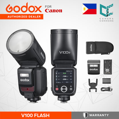 Godox V100 Flash for Canon E-TTL / E-TTL II 100W Round Head Design LED Touch Screen Controls V100C