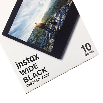 FUJIFILM Instax Wide Instant Film Black Plain Solid Color / Brushed Metallics 10 Sheets