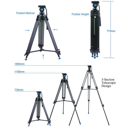 Benro KH-25N Basic Aluminum Video Tripod Kit KH25N