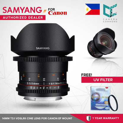 Samyang 14mm T3.1 VDSLR ED AS IF UMC II Lens for Canon EF