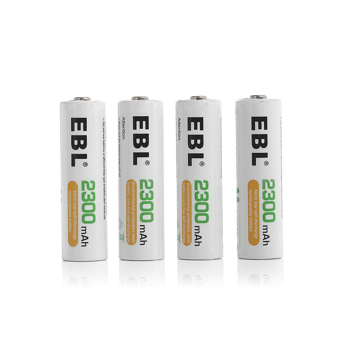 EBL 4 Pack 1.2V AA Size 2300mAh Rechargeable Battery - Ni-MH NiMH Batteries Camera Commons PH