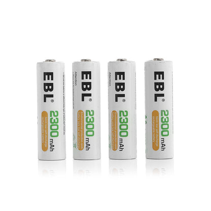 EBL 4 Pack 1.2V AA Size 2300mAh Rechargeable Battery - Ni-MH NiMH Batteries Camera Commons PH