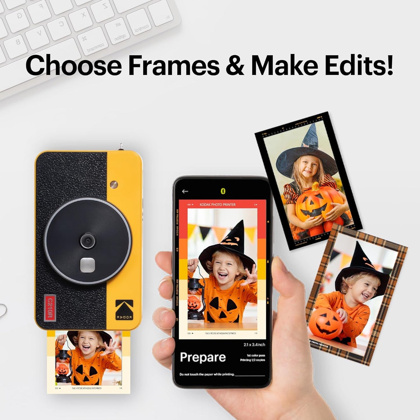 Kodak Mini Shot 2 Retro 2.1"x3.4" Camera and Printer Combo LCD Display 4PASS Print C210R