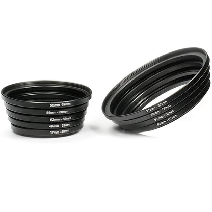 K&F Concept PH Official 18pcs Camera Lens Filter Ring Adapter Metal Stepping Rings Kit (9pcs Step Up Ring Set + 9pcs Step Down Ring Set)