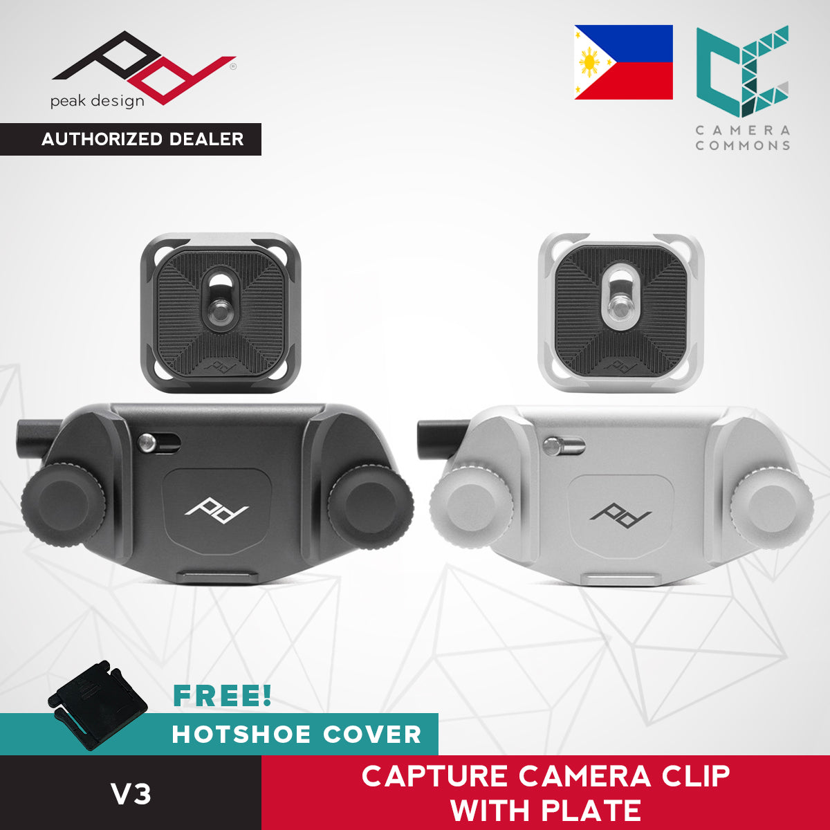 Peak Design Capture Camera Clip V3 with Plate Black Silver Version 3