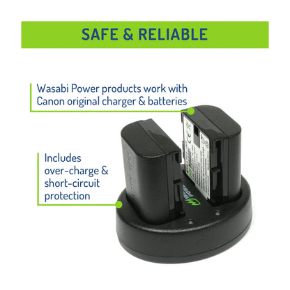 Wasabi Power LP-E6 LP-E6N Dual Kit Battery Charger for Canon Cameras LPE6