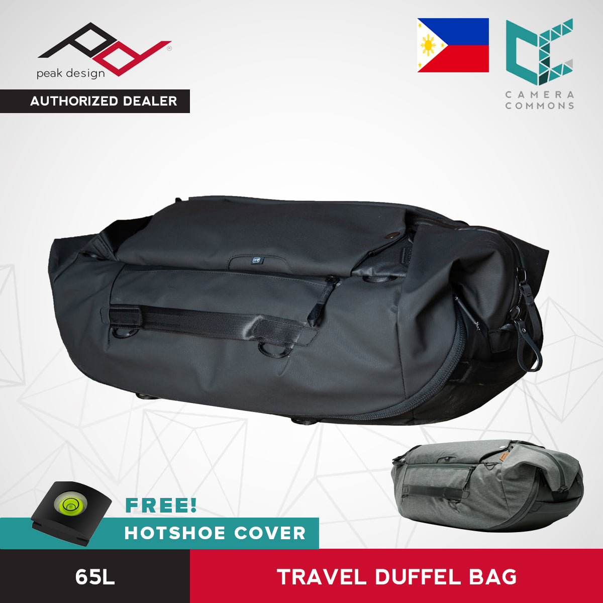 Peak Design Travel Duffelpack Bag 65L Black Sage Duffel Weekender