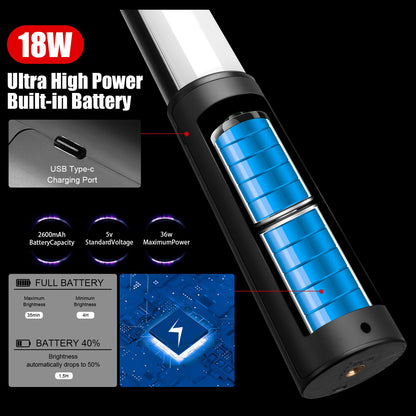 LUXCEO P520 RGB LED Light Wand Stick With Barndoor Built-in Battery 36 Colors Studio Tiktok Lighting