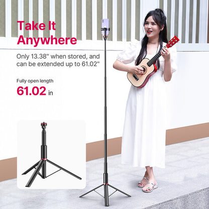 Ulanzi MT-54 Metal Light Tripod Stand with Phone Mount for Small Photography Lights 2ft to 5ft 3025