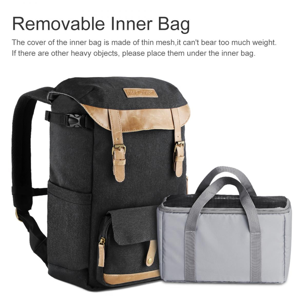 K&F Concept KF13.066V5 Adventurer Black Multifunctional Waterproof Travel Camera Backpack Bag