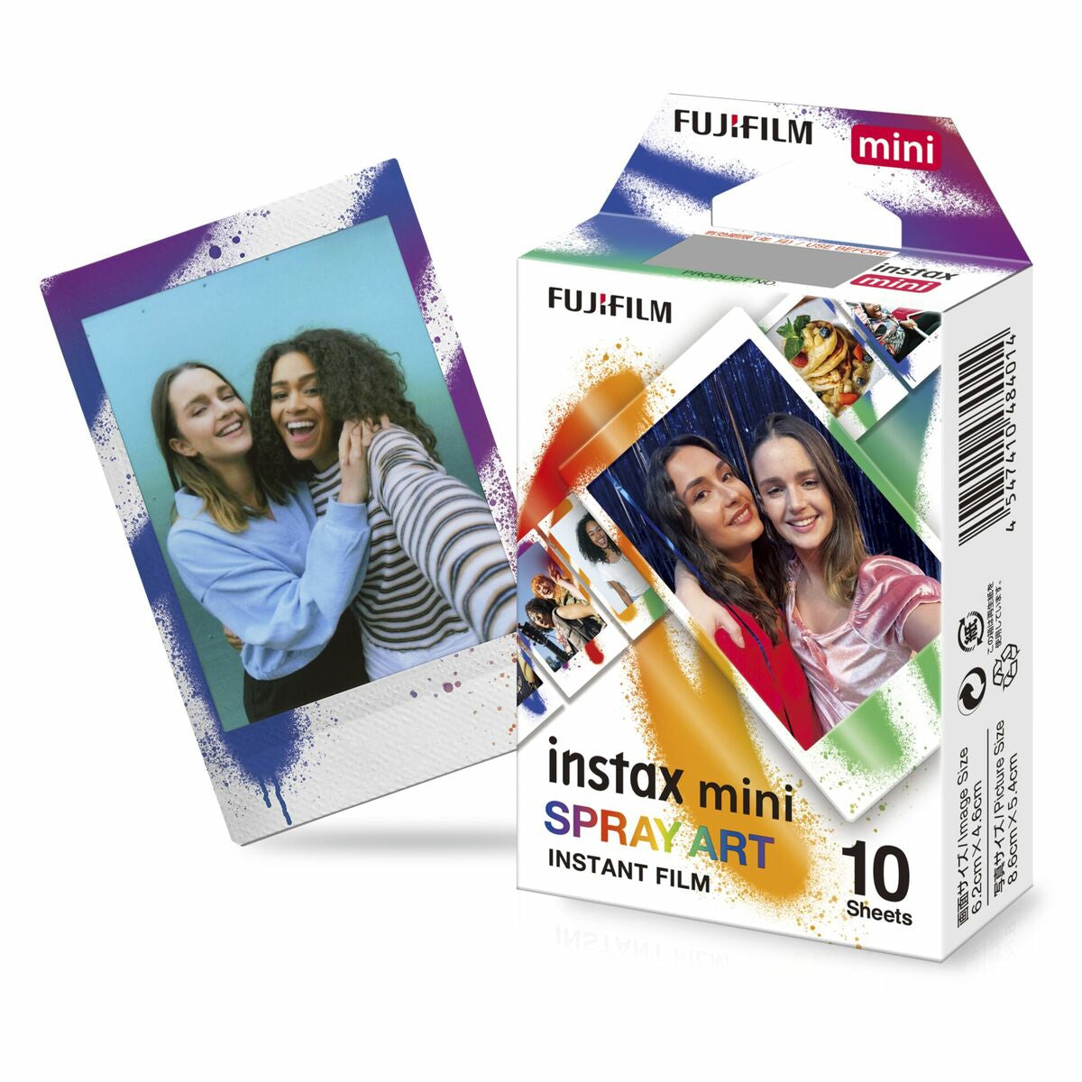 FUJIFILM Instax Mini Spray Art Instant Film Colorful Rainbow Artist Brush Strokes Artsy 10 Sheets