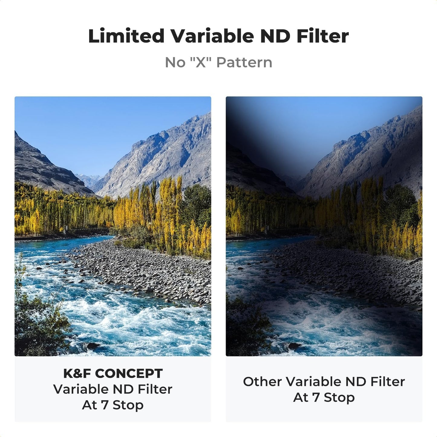 CLEARANCE K&F Concept ND8 to ND128 Variable Neutral Density Filter Slim Fader ND Filter Nanotec Ultra-Slim 37mm 40.5mm 43mm 46mm 52mm 55mm 58mm 62mm 67mm 72mm 77mm 82mm