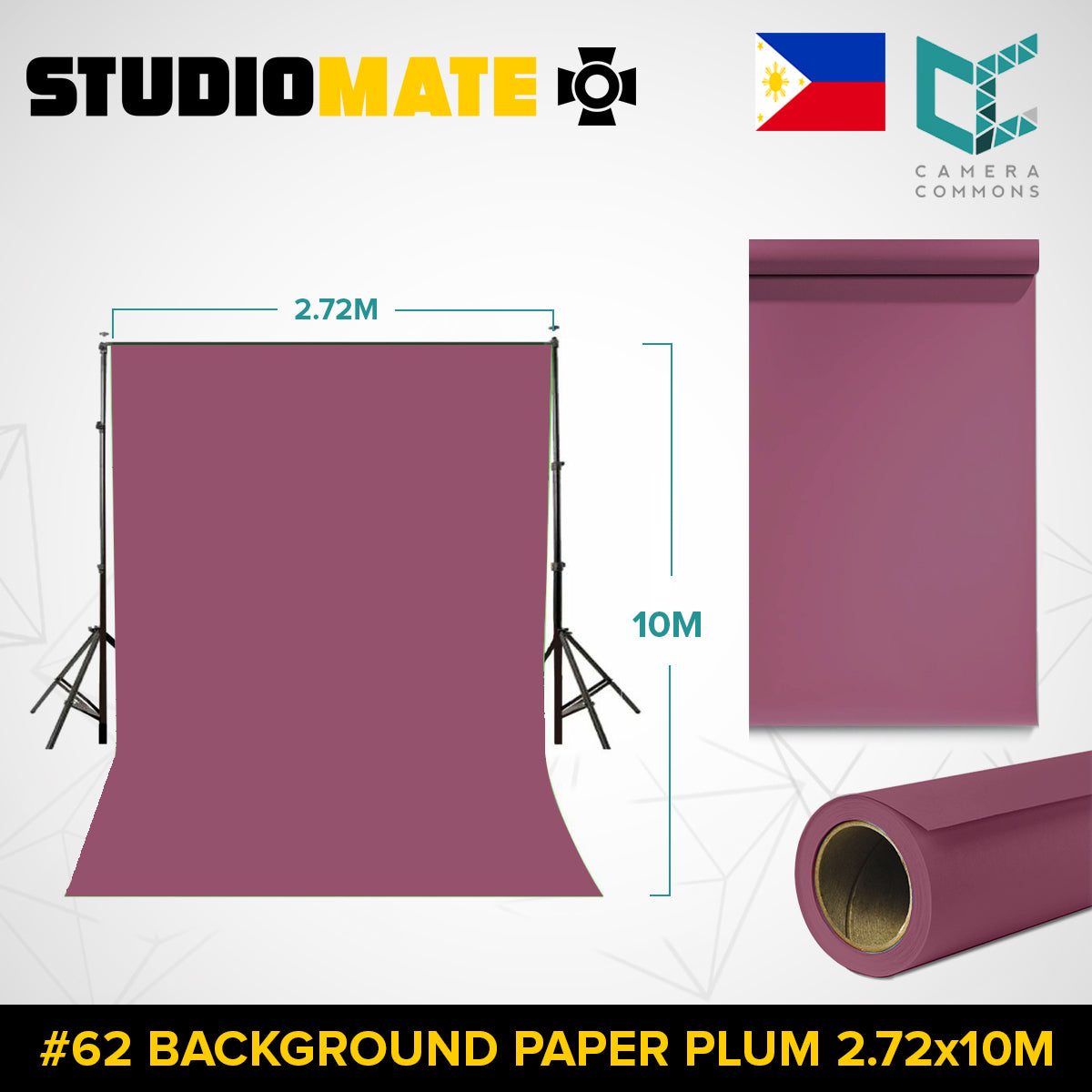 Studiomate Seamless Photography Videography Backdrop Background Paper 2.72x10m / 8.92x32 ft Studio Equipment