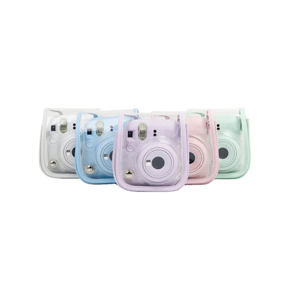 Clear Jelly Case Water Resistant Transparent Protective Cover Sling Bag for Fujifilm Instax Mini 12 Instant Camera