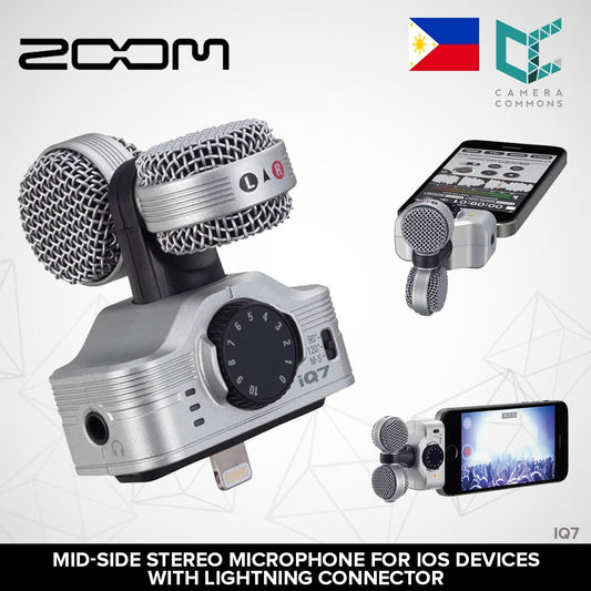 Zoom iQ7 Mid-Side Stereo Microphone for iOS Devices with Lightning Connector
