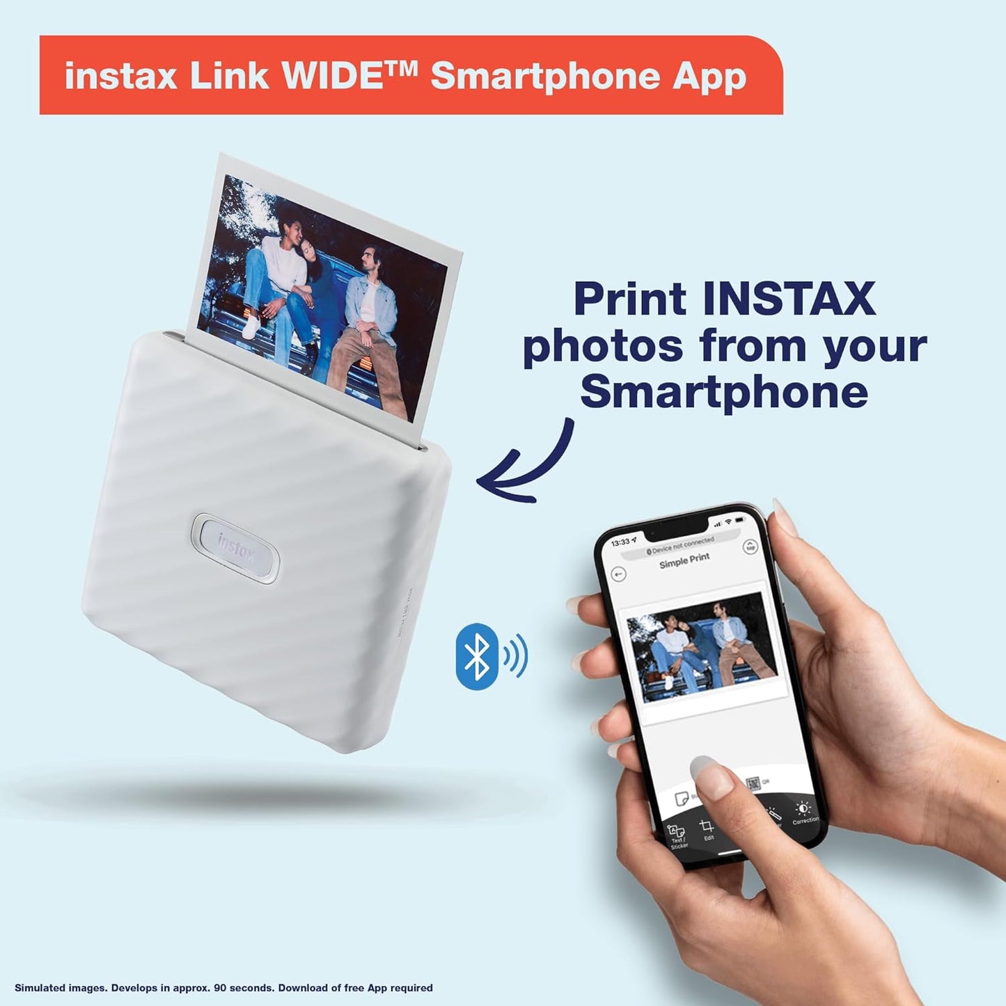 FUJIFILM Instax Link Wide Smartphone Printer  Wide Format Printer with QR Print Mode