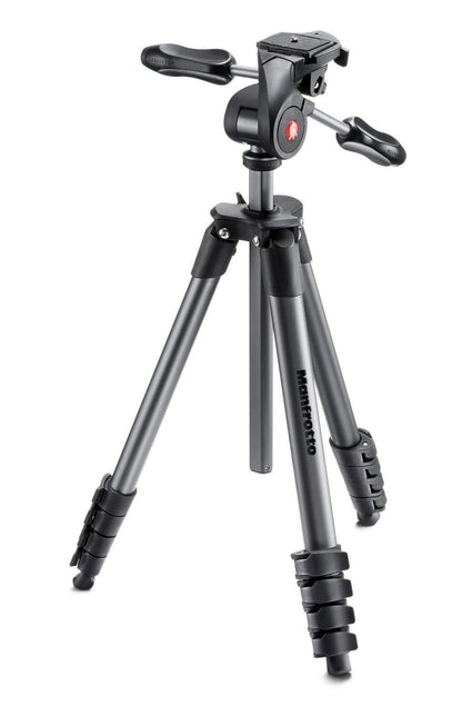 Manfrotto MKCOMPACTADV-BK Tripod Aluminum Alloy with 3-Way Head