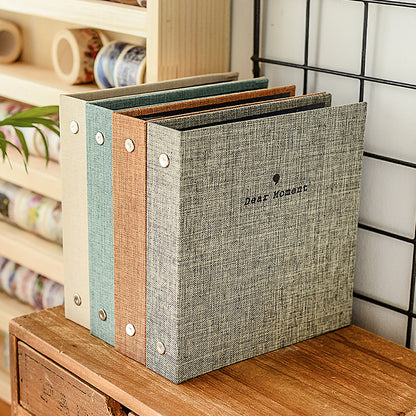 Photo Album 100 Sheets Pockets Slots Linen Hardcover 2-Ring Binder for Fujifilm Instax Mini Films